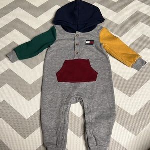 Tommy Hilfiger Color Block Hooded Fleece Coverall